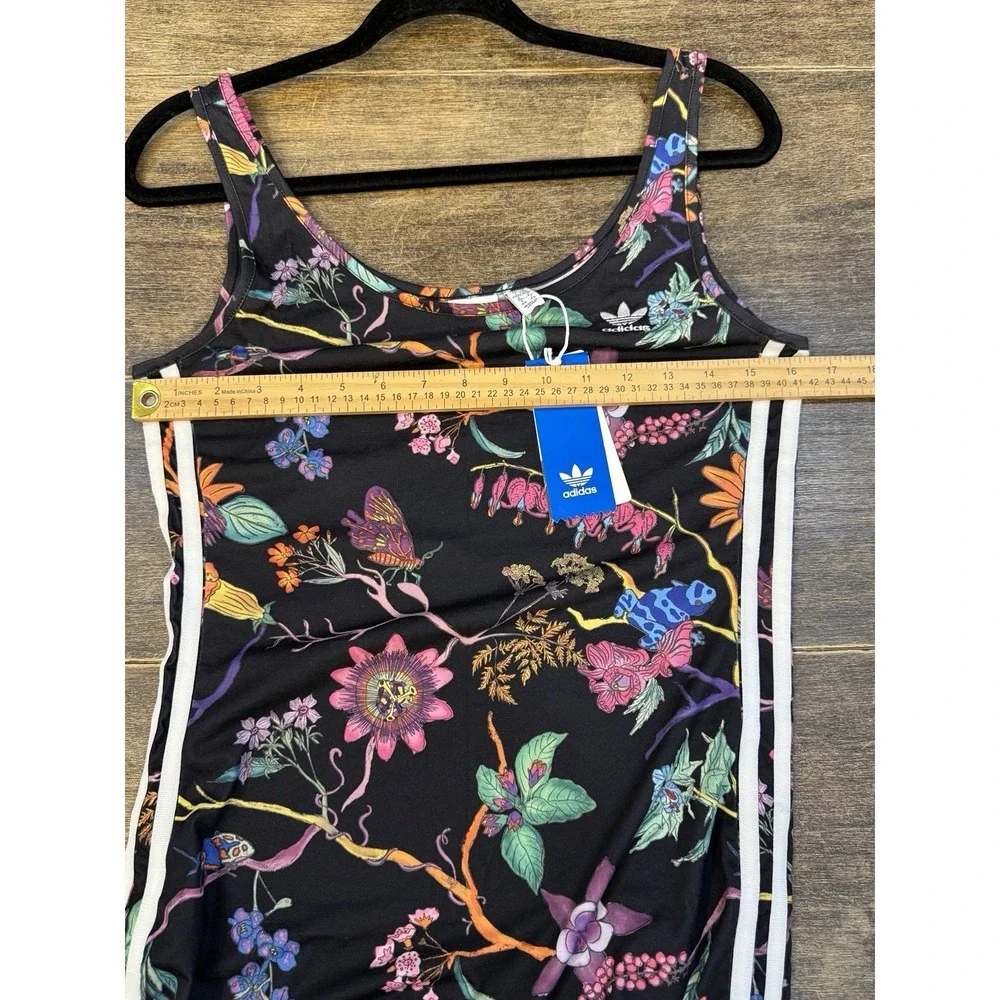 Adidas Originals "Poisonous Garden" floral print tank dress Size Medium Bodycon - Picture 9 of 13